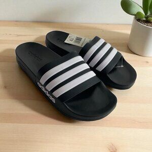 Adidas Adilette Shower Slides for Men - Core Black/Cloud White, US 12